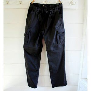Mens BC Clothing Belted Convertible Charcoal Cargo Hiking Pants